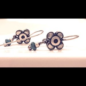 Silver flower earrings